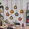 Ripoll Suspension, Boule lumineuse, Suspension Écru, Noir, 8 lumières