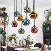 Ripoll Suspension, Boule lumineuse, Suspension Écru, Noir, 8 lumières
