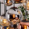 Gastor Suspension, Boule lumineuse, Suspension Ambre, Chrome, Cuivré, Fumé, 6 lumières