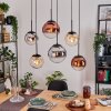 Gastor Suspension, Boule lumineuse, Suspension Ambre, Chrome, Clair, Cuivré, Fumé, 6 lumières