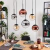 Gastor Suspension, Boule lumineuse, Suspension Ambre, Chrome, Clair, Cuivré, Fumé, 6 lumières