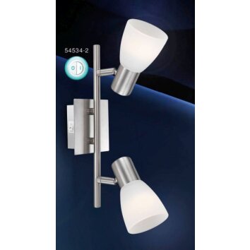 Spot Globo PARRY I Chrome, Nickel mat, 2 lumières