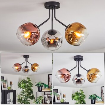 Ripoll Plafonnier, Boule lumineuse Chrome, Or, Clair, Cuivré, Fumé, 3 lumières Ripoll Plafonnier, Boule lumineuse Chrome, Or, Clair, Cuivré, Fumé, 3 lumières