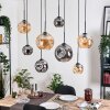 Ripoll Suspension, Boule lumineuse, Suspension Écru, Noir, 8 lumières