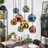 Ripoll Suspension, Boule lumineuse, Suspension Écru, Noir, 8 lumières