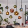Ripoll Suspension, Boule lumineuse, Suspension Écru, Noir, 8 lumières