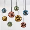 Ripoll Suspension, Boule lumineuse, Suspension Écru, Noir, 8 lumières