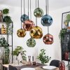 Ripoll Suspension, Boule lumineuse, Suspension Écru, Noir, 8 lumières