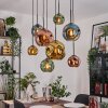 Ripoll Suspension, Boule lumineuse, Suspension Écru, Noir, 8 lumières