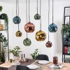 Ripoll Suspension, Boule lumineuse, Suspension Écru, Noir, 8 lumières