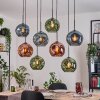 Ripoll Suspension, Boule lumineuse, Suspension Écru, Noir, 8 lumières