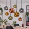 Ripoll Suspension, Boule lumineuse, Suspension Écru, Noir, 8 lumières
