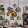 Ripoll Suspension, Boule lumineuse, Suspension Écru, Noir, 8 lumières