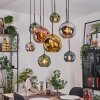 Ripoll Suspension, Boule lumineuse, Suspension Écru, Noir, 8 lumières