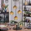 Koyoto Suspension, Boule lumineuse, Suspension grappe 35 cm Or, Clair, 4 lumières
