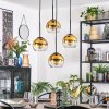 Koyoto Suspension, Boule lumineuse, Suspension grappe 35 cm Or, Clair, 4 lumières