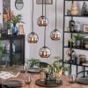 Koyoto Suspension, Boule lumineuse, Suspension grappe 35 cm Chrome, Fumé, 4 lumières