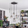 Koyoto Suspension, Boule lumineuse, Suspension grappe 35 cm Clair, Fumé, 4 lumières