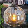 Koyoto Suspension, Boule lumineuse, Suspension grappe 35 cm Ambre, 4 lumières