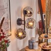 Ripoll Boule lumineuse, Applique murale Chrome, Clair, Fumé, 3 lumières