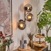 Gastor Boule lumineuse, Applique murale Chrome, Clair, Fumé, 3 lumières