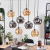 Ripoll Suspension, Boule lumineuse, Suspension Écru, Noir, 8 lumières