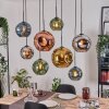 Ripoll Suspension, Boule lumineuse, Suspension Écru, Noir, 8 lumières