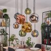 Ripoll Suspension, Boule lumineuse, Suspension Écru, Noir, 8 lumières