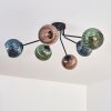 Koyoto Plafonnier, Boule lumineuse 74 cm Bleu, Vert, Cuivré, 6 lumières