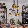 Gastor Suspension, Boule lumineuse, Suspension Ambre, Or, Clair, Fumé, 6 lumières