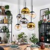 Gastor Suspension, Boule lumineuse, Suspension Ambre, Or, Clair, Fumé, 6 lumières