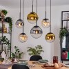 Gastor Suspension, Boule lumineuse, Suspension Ambre, Or, Clair, Fumé, 6 lumières