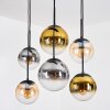 Gastor Suspension, Boule lumineuse, Suspension Ambre, Or, Clair, Fumé, 6 lumières