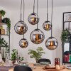 Gastor Suspension, Boule lumineuse, Suspension Chrome, Fumé, 6 lumières