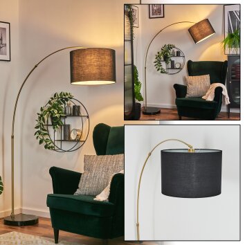 Bassagoda Lampadaire Laiton, Noir, 1 lumière