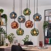 Ripoll Suspension, Boule lumineuse, Suspension Écru, Noir, 8 lumières