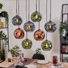 Ripoll Suspension, Boule lumineuse, Suspension Écru, Noir, 8 lumières