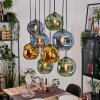 Ripoll Suspension, Boule lumineuse, Suspension Écru, Noir, 8 lumières