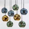 Ripoll Suspension, Boule lumineuse, Suspension Écru, Noir, 8 lumières