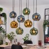 Ripoll Suspension, Boule lumineuse, Suspension Écru, Noir, 8 lumières