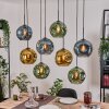 Ripoll Suspension, Boule lumineuse, Suspension Écru, Noir, 8 lumières
