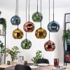 Ripoll Suspension, Boule lumineuse, Suspension Écru, Noir, 8 lumières