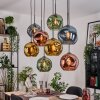Ripoll Suspension, Boule lumineuse, Suspension Écru, Noir, 8 lumières