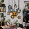Ripoll Suspension, Boule lumineuse, Suspension Écru, Noir, 8 lumières