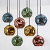 Ripoll Suspension, Boule lumineuse, Suspension Écru, Noir, 8 lumières