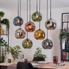 Ripoll Suspension, Boule lumineuse, Suspension Écru, Noir, 8 lumières