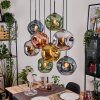 Ripoll Suspension, Boule lumineuse, Suspension Écru, Noir, 8 lumières