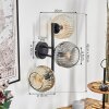 Ripoll Boule lumineuse, Applique murale Ambre, Clair, Fumé, 3 lumières