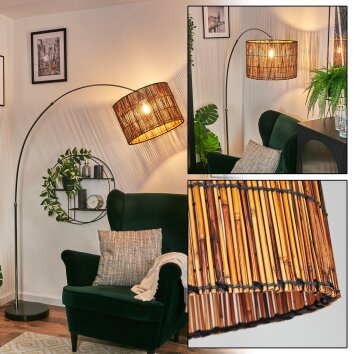 Cando Lampadaire Chrome, Noir, 1 lumière