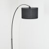 Bassagoda Lampadaire, Lampadaires arc Noir, 1 lumière, Abat-jour en tissu